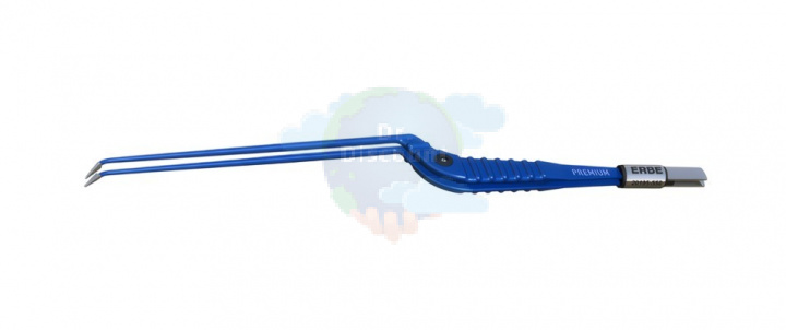 Биполярный пинцет PREMIUM, байонет (штыковидный), наконечник 0.7 мм тонкий, длина 230 мм изогнут вниз